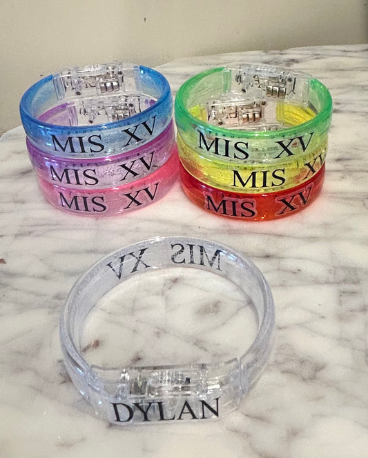 Personalized XV Lightning Bracelets 12pcs
