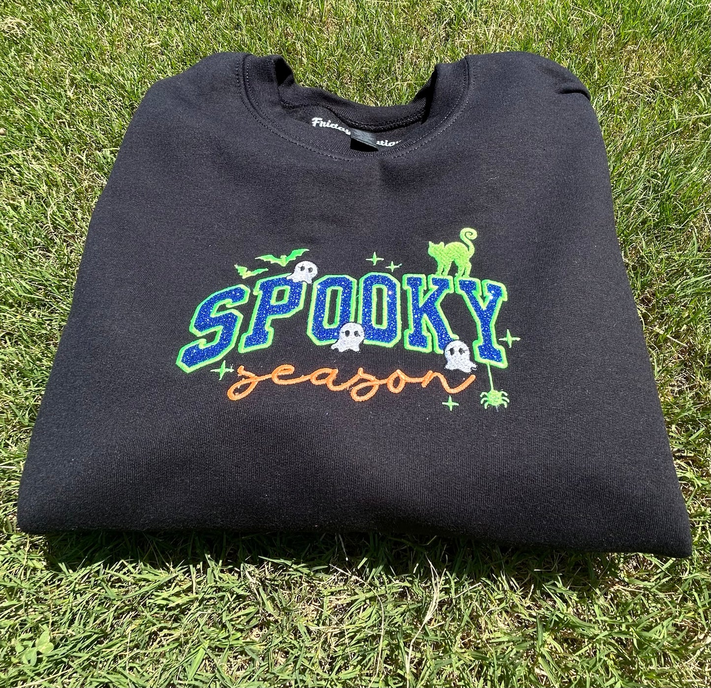 Spooky season embroidery design, crewneck