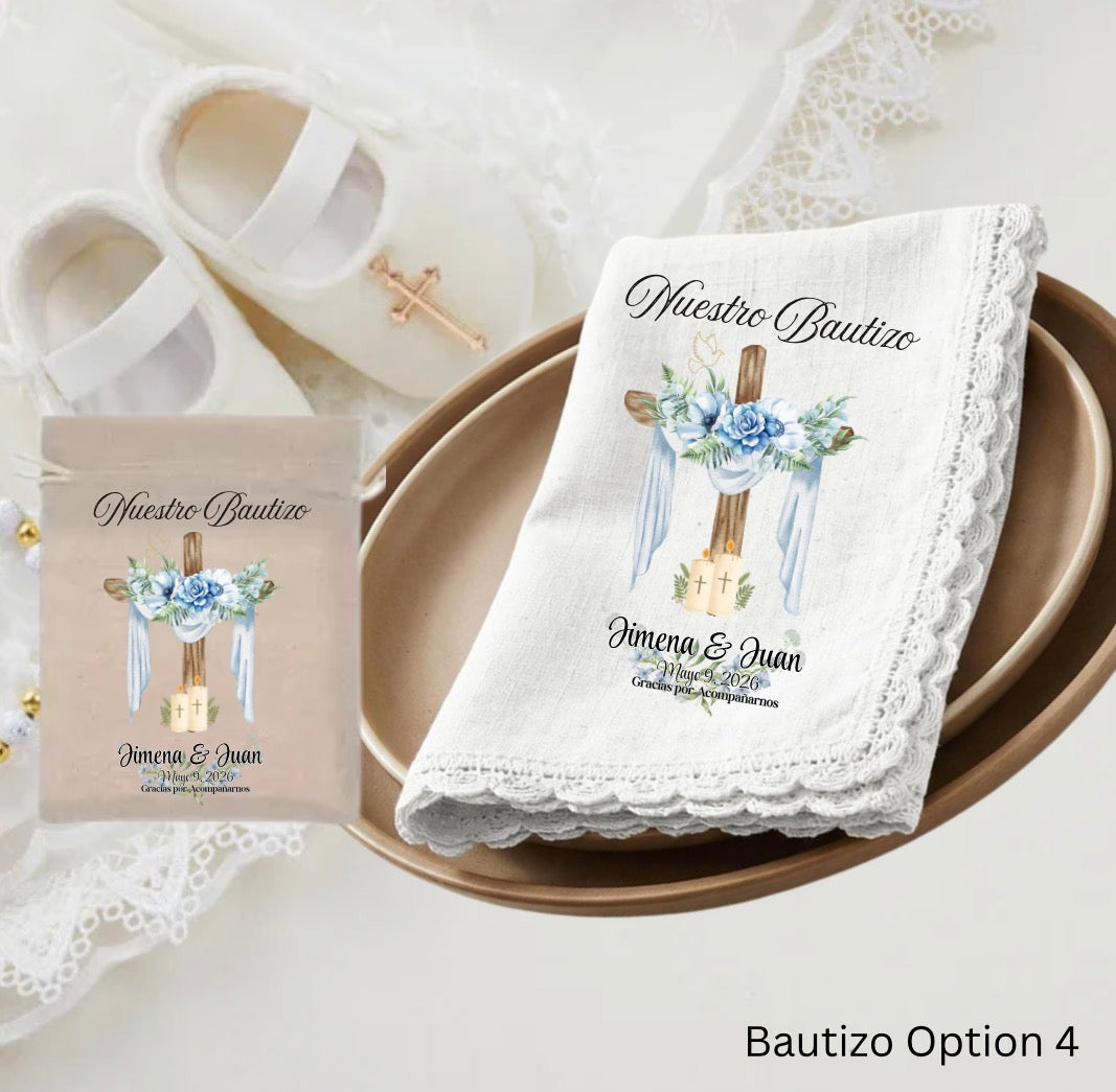 Cervilletas y Bolcitas Personalizadas para Bautizo y Primera Comunion