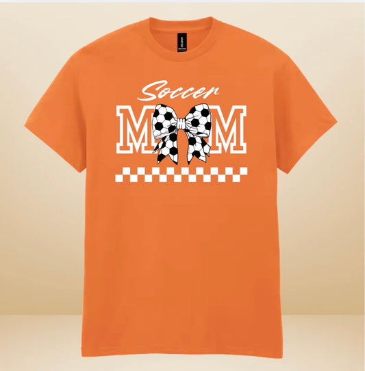 Soccer Mom Graphic T-Shirt with Soccer Bow