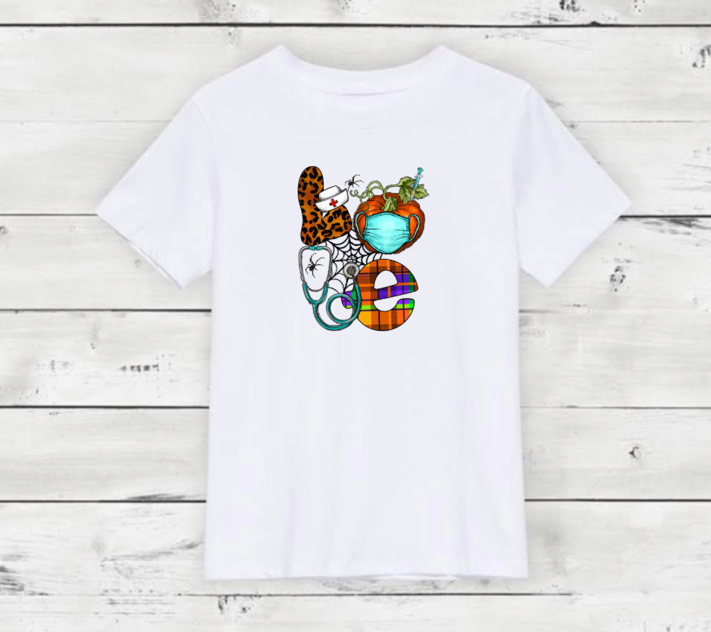 Halloween nurse love T-shirt