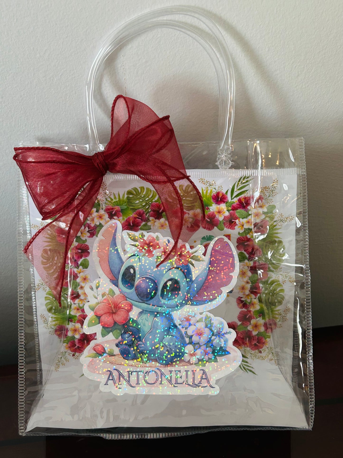 Clear birthday party goodie bags  12pcs