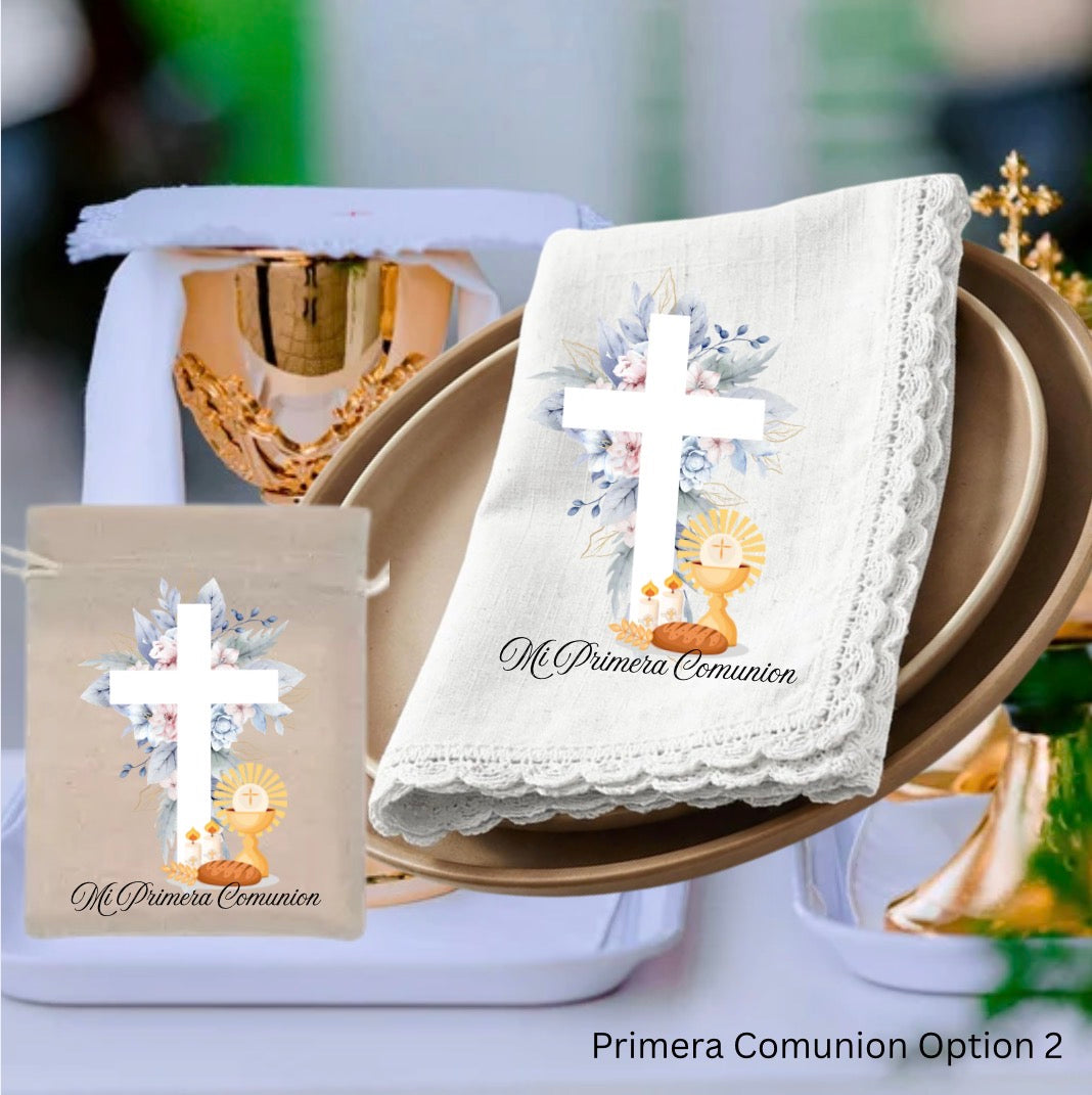 Cervilletas y Bolcitas Personalizadas para Bautizo y Primera Comunion