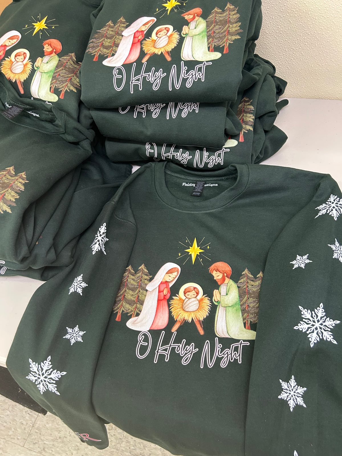 Nativity O Holy Night Crewneck Sweatshirt