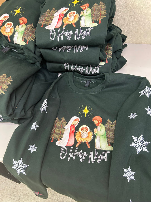 Nativity O Holy Night Crewneck Sweatshirt