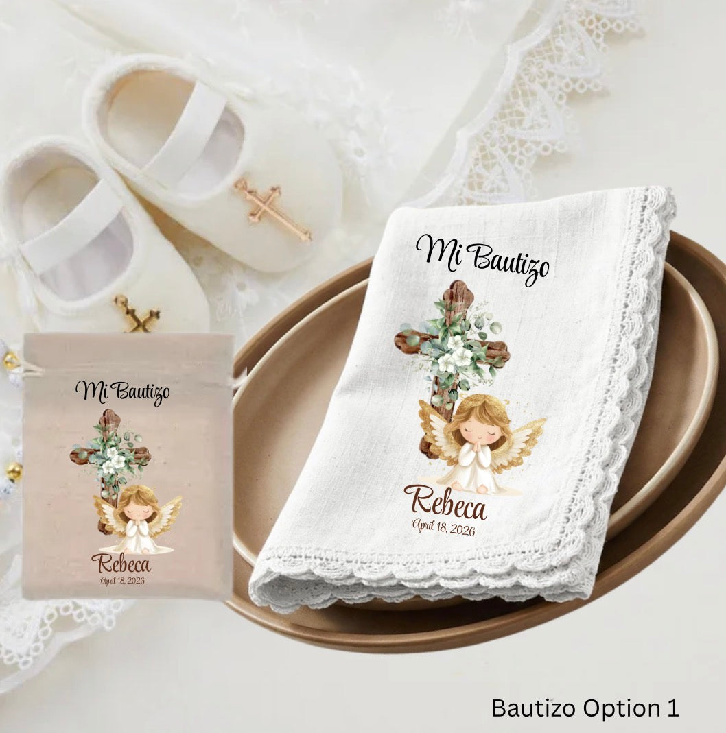 Cervilletas y Bolcitas Personalizadas para Bautizo y Primera Comunion