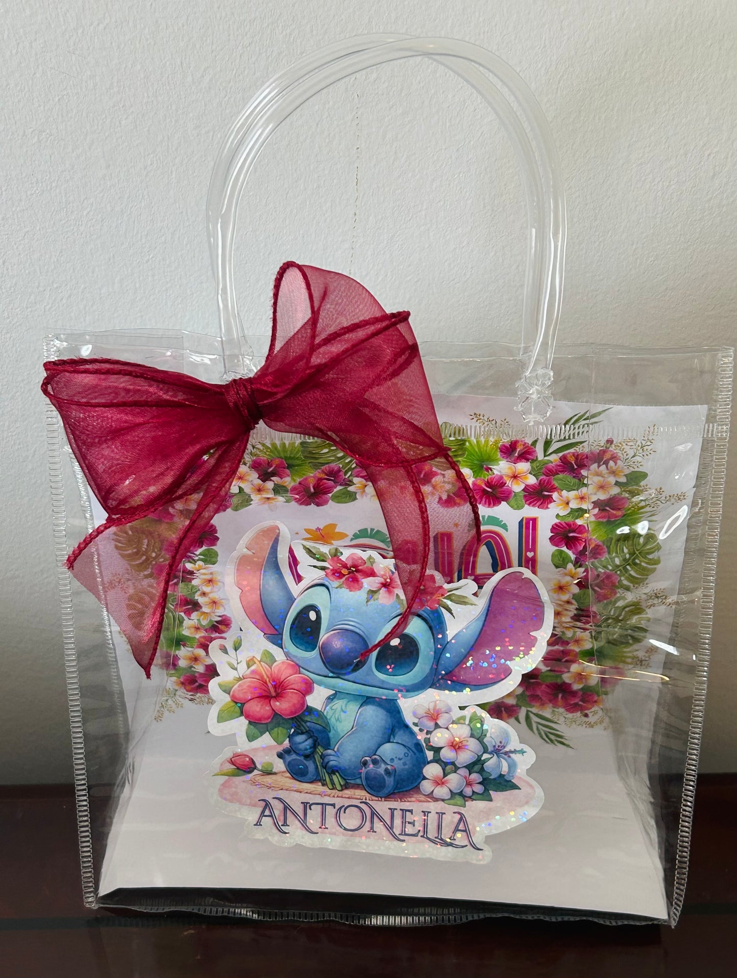 Clear birthday party goodie bags  12pcs