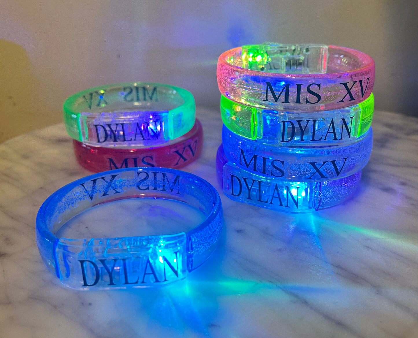Personalized XV Lightning Bracelets 12pcs