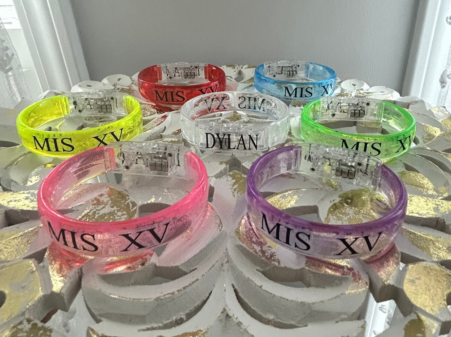 Personalized XV Lightning Bracelets 12pcs