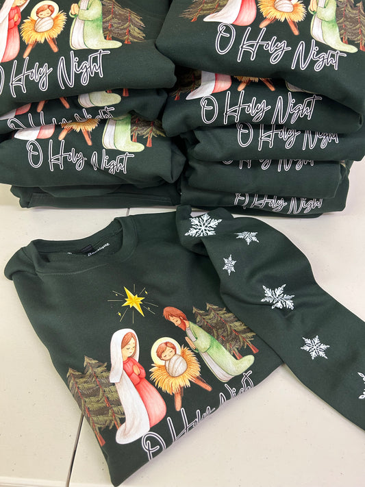 Nativity O Holy Night Crewneck Sweatshirt