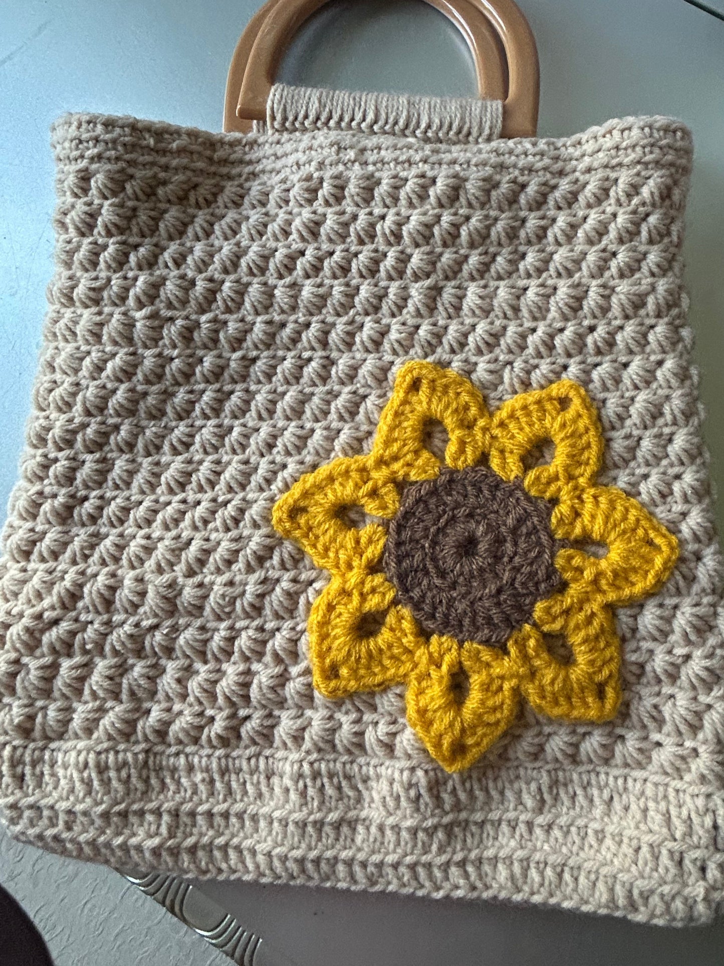 Handmade Crochet sunflower Bag