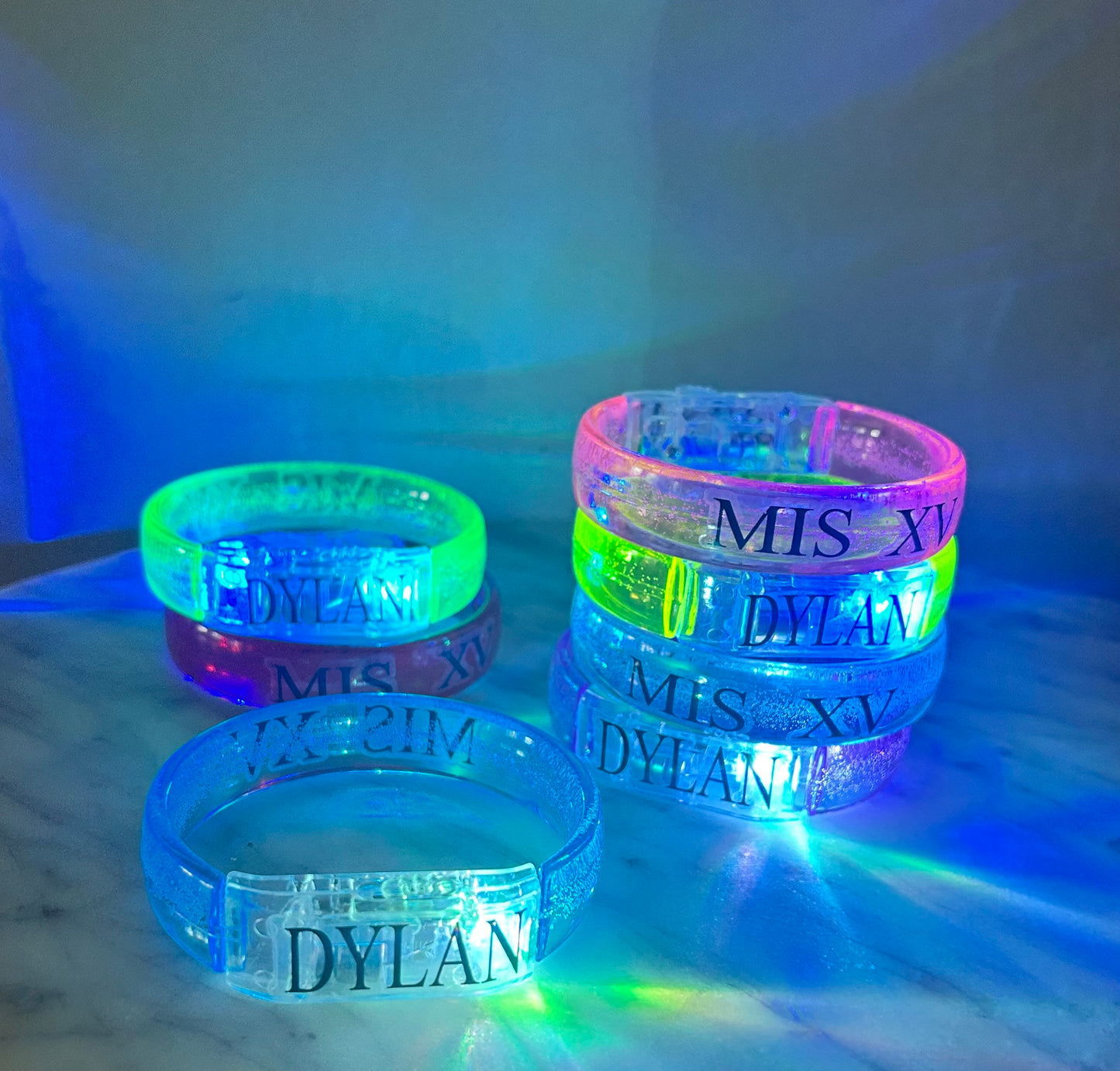 Personalized XV Lightning Bracelets 12pcs