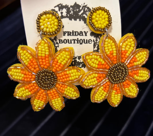 Beaded Flower Earrings