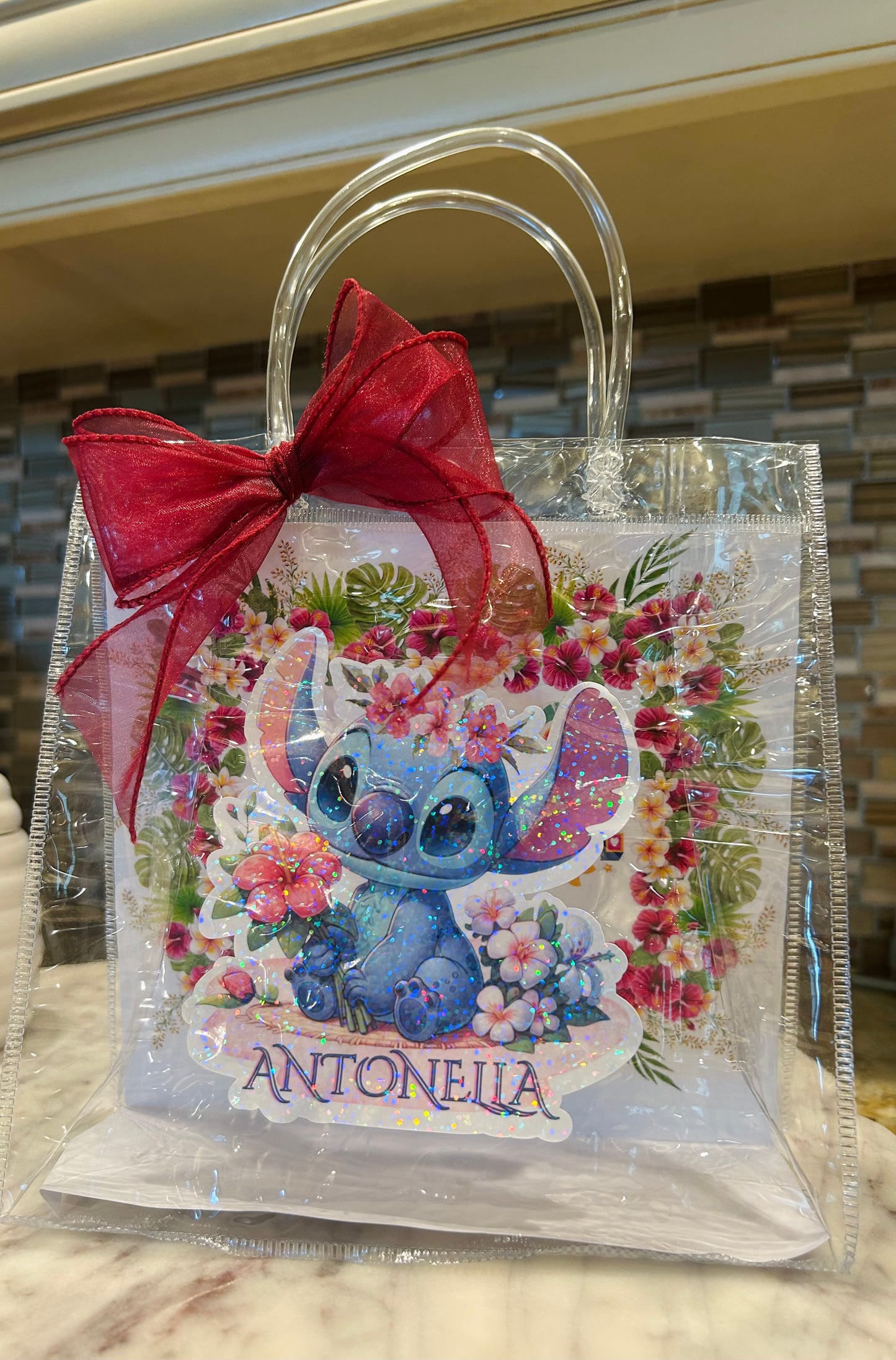 Clear birthday party goodie bags  12pcs