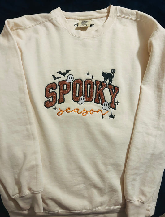 Spooky season embroidery design, crewneck
