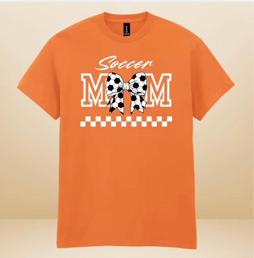 Soccer Mom Graphic T-Shirt with Soccer Bow