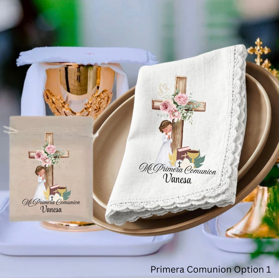 Cervilletas y Bolcitas Personalizadas para Bautizo y Primera Comunion