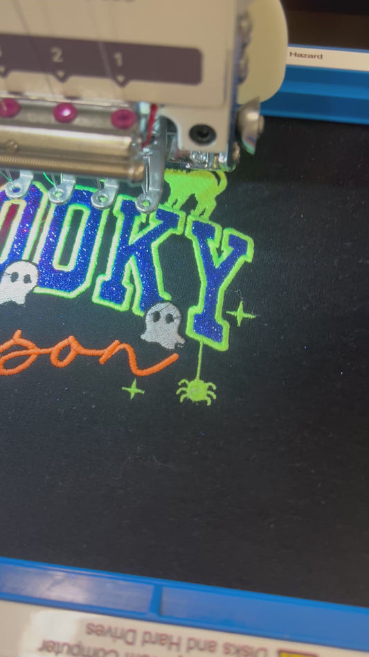 Spooky season embroidery design, crewneck